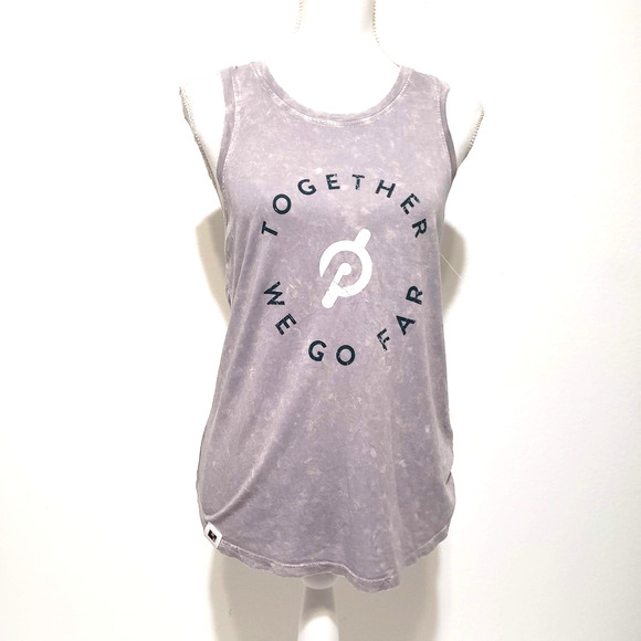 Peloton Gray SIZE XS Tank Top Together We Go Far Racerback Workout Cycling FLAW - Picture 1 of 13